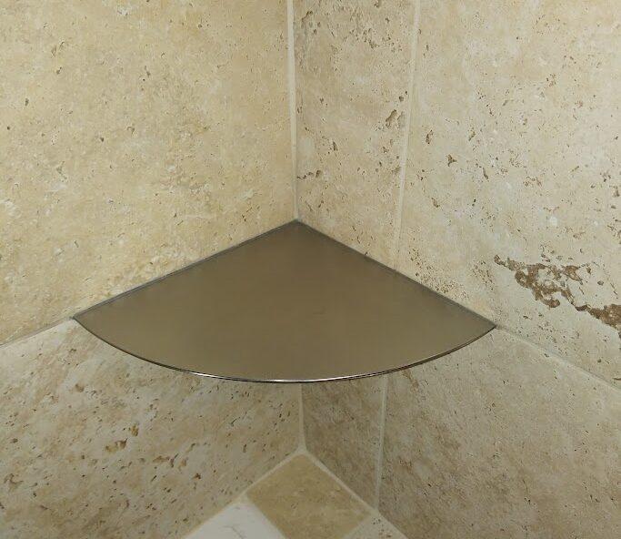 Étagère inox salle de bain tablette inox 316L acier métal poli finition dépolie