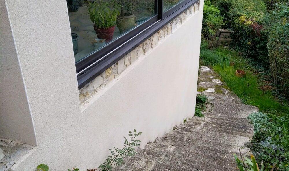 Escalier du jardin sans garde corps